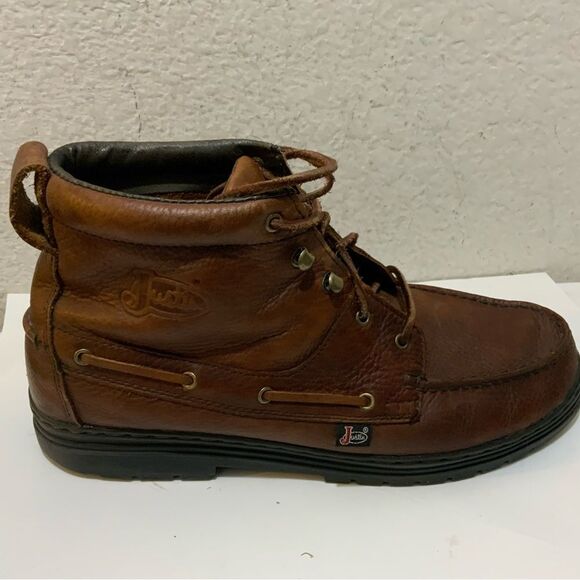 Justins style 0991  Size 13M Leather Ankle Boots Booties Brown - Picture 3 of 16